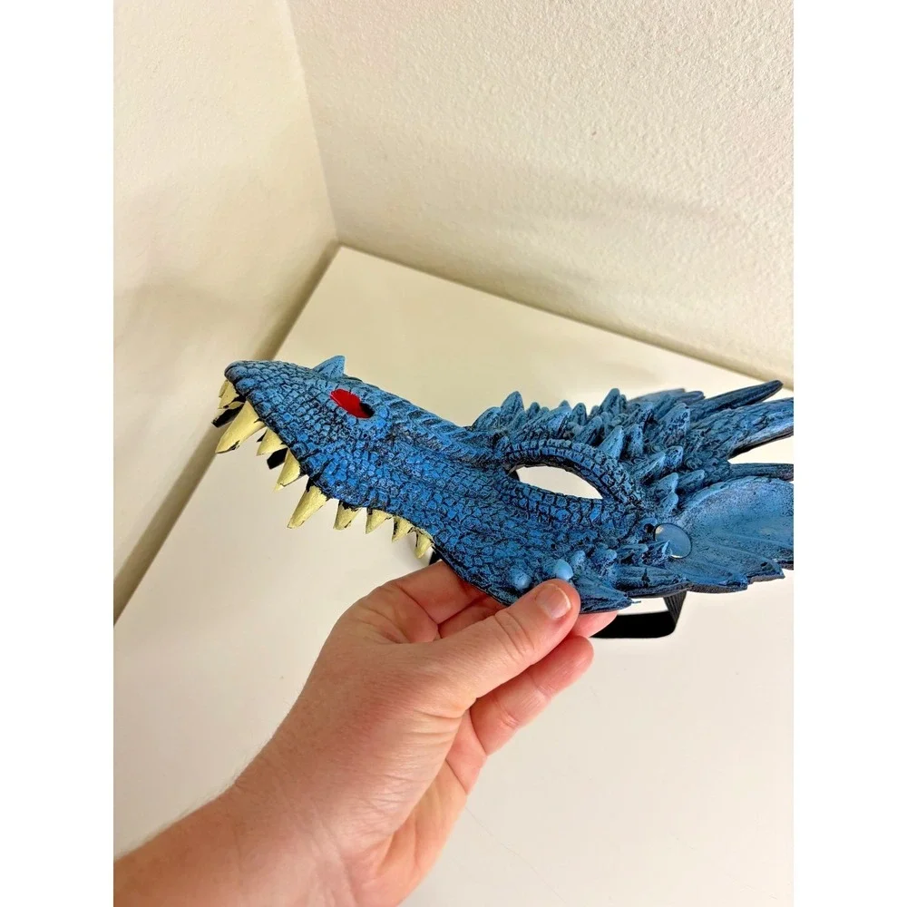 Animal Dragon Halloween Cosplay Costume Blue Red Mask Rubber like